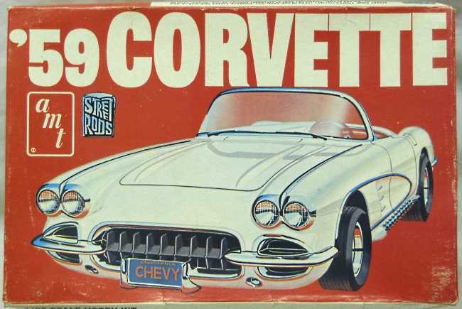 AMT 1/25 1959 Chevrolet Corvette - Stock or Custom, T393 plastic model kit